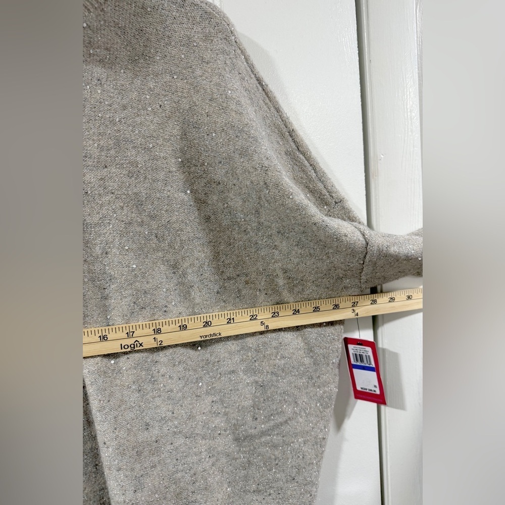 Vince Camuto Sequin Turtleneck Sweater XL Beige Oatmeal Sparkle Knit NWT - Picture 13 of 15